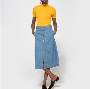 Farrow denim midi skirt w/pockets